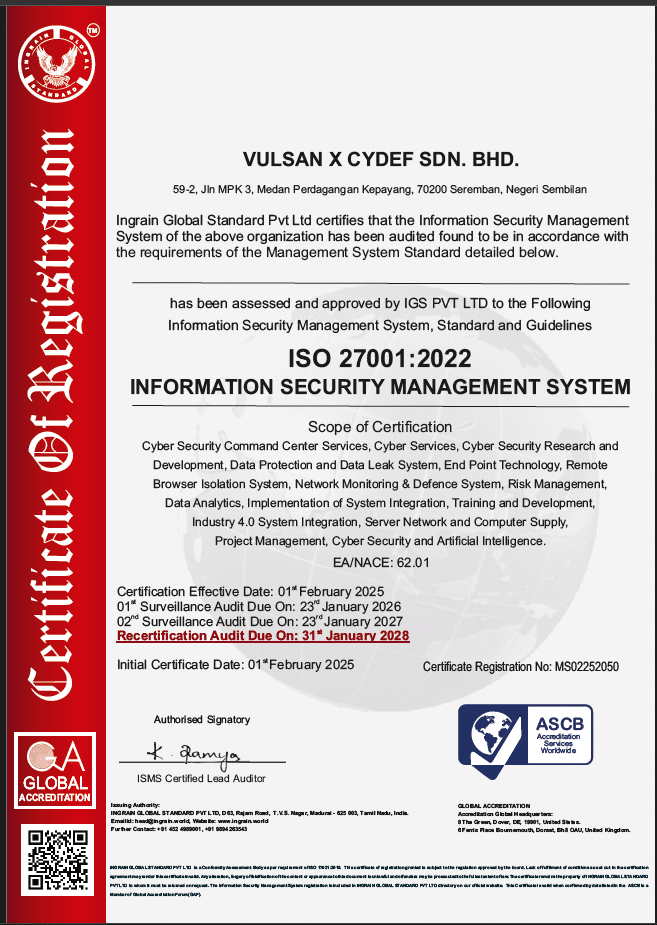 ISO 27001 Certificate