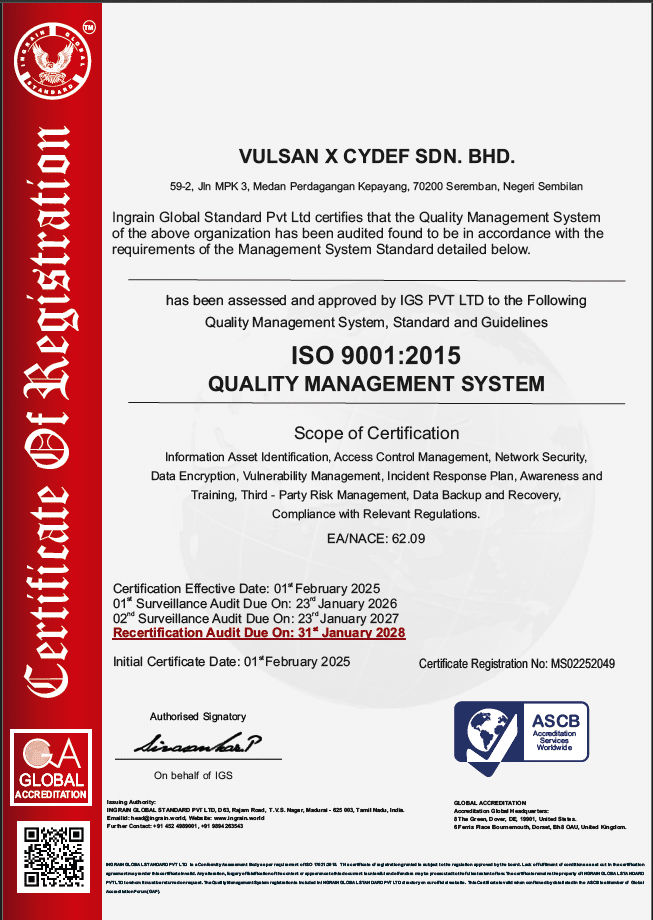 ISO 9001 Certificate