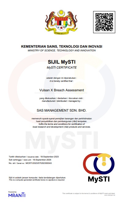 MySTI Certificate — Breach Assessment
